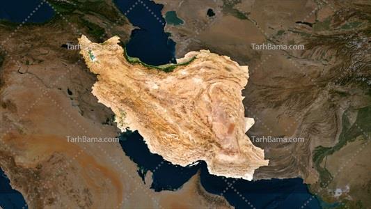 تصویر با کیفیت نقشه ایران برجسته روی نقشه قاره آسیا
